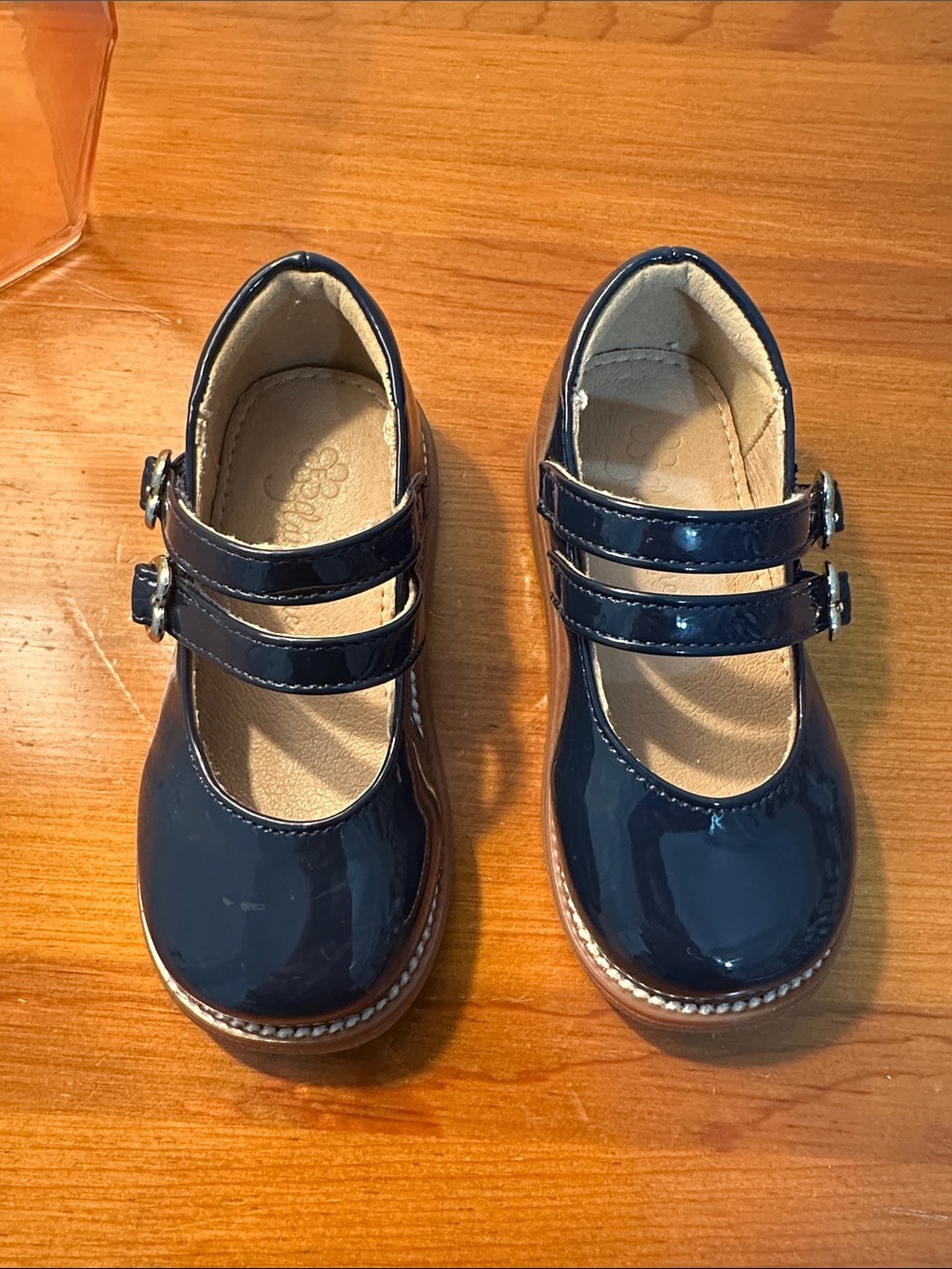 Navy Patent Mary Jane Kids Shoes - Double Strap Size 5